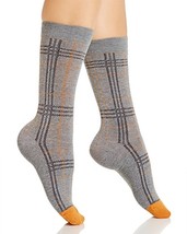 HUE Women’s Plaid Crew Socks (Charcoal Heather Plaid) - £6.10 GBP