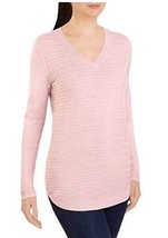 Hilary Radley Women&#39;s V-Neck Long Sleeve Sweater (Blush Pink, Large) - £13.22 GBP