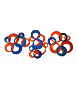 3 Piece Colorful Blue &amp; Orange Circle Wall Art, Circle Sculptures by Art69 - €317,80 EUR