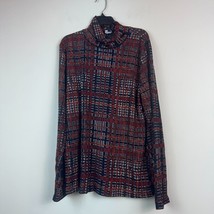DKNY Womens XL Black White Red Plaid Turtleneck Long Sleeve Lined Top NWT X49 - £22.06 GBP