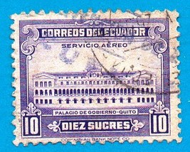 Ecuador Air Mail stamp (used) 1950 Government Bldgs Scott Cat# C221  …  - £1.56 GBP