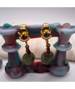 Green Resin Clip On Earrings - $9.00