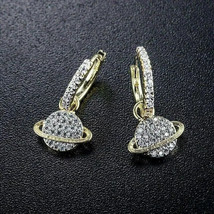 2.0Ct Round Simulated Diamond 14K Yellow Gold Plated Earth Drop/Dangle Earrings - £112.76 GBP