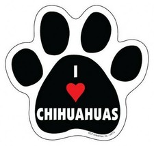 I Heart CHIHUAHUAS DOG PAW PRINT Fridge Car Magnet 5&quot;x5&quot; Large NEW FREE ... - $5.89