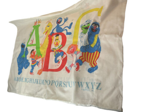 Vintage Muppets Sesame Street Pillow Case ABC&#39;s Big Bird Cookie Letters ... - $11.18