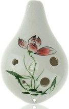 Hand Painting &quot;Summer Lotus&quot; 6 Hole Ocarina,Alto C,Glazed Ceramic,Beautiful - £28.36 GBP