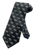 Men's Zebra Animals Print Pattern African Plains Necktie | Black | Neck Tie - $14.80