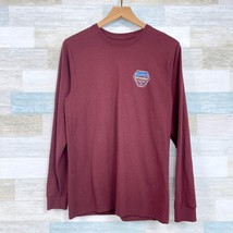 Patagonia Fitz Roy Hex Responsibili-Tee Long Sleeve T Shirt Burgundy Men... - $24.74