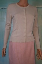OSCAR DE LA RENTA BEAUTIFUL LIGHT GREY LACE CARDIGAN M - $55.36