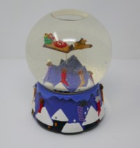 Department 56 Neiman Marcus 1991 Snowglobe Santa Sleigh Cats Dogs - £39.30 GBP