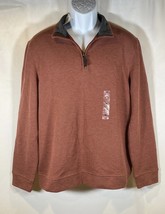 Nwt-Men’s Tasso Elba long sleeve 1/4 zip shirt-color FireBrick-Sz Medium - £18.66 GBP