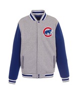 New Mens Cubs 2-tone Reversible Fleece Jacket Baseball - Gray/Royal Blue - $124.03 CAD