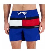 TOMMY HILFIGER Swim Trunks FLAG Lined Shorts Large Tall Colbolt Blue 10”... - £39.11 GBP