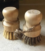 Bamboo Dish Brush Set, 2 Pcs Palm Wooden Dish Scrubber 2.5&quot;L x 1.6&quot;W x 3... - $17.51 CAD