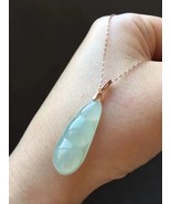 Natural Highly-translucent Myanmar Pale Green Jadeite Jade Bean Pendant - $221.67 CAD