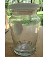 Vintage Yankee Candle Clear Glass Jar Canister 6&quot; Clear w/frosted Lid - $9.35 CAD