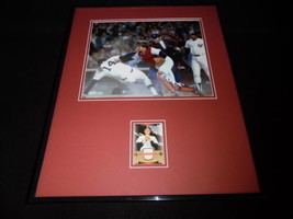 Carlton Fisk 16x20 Framed Game Used Memorabilia &amp; Photo Display Red Sox - $79.19