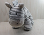 Baby Gund Zeebs Zebra Grey White Striped Plush Satin mane Stuffed Animal... - £8.20 GBP