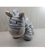 Baby Gund Zeebs Zebra Grey White Striped Plush Satin mane Stuffed Animal... - £8.21 GBP