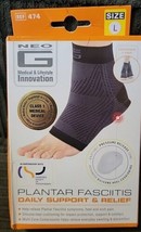 Neo G Plantar Fasciitis Compression Socks for Targeted Pain Relief – Size Large - $14.85