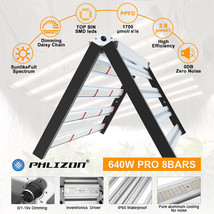 Phlizon 640W LED Grow Lights Multi-Bar Style Foldable Medic Plants Full Spectrum - £279.76 GBP