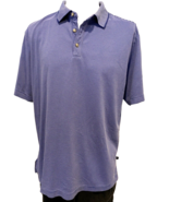 Tommy Bahama Navy and Blue Striped Short Sleeve Polo Shirt Size L - $12.34