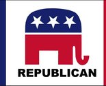 Republican Elephant RED White Blue Political Party 3X5 Flag - £3.85 GBP