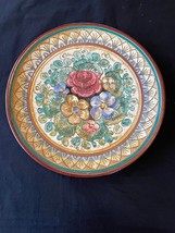 Antique DERUTA Mediterranean Pottery Floral 12.5 Decorative Wall Plate - £123.10 GBP