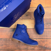 TIMBERLAND MEN&#39;S PREMIUM 50TH WATERPROOF BOOT BRIGHT BLUE NUBUCK A5VE9 A... - $314.99