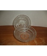 2 Anchor Hocking Pressed Glass Multi Patterned Round Bowl - $561.87 MXN