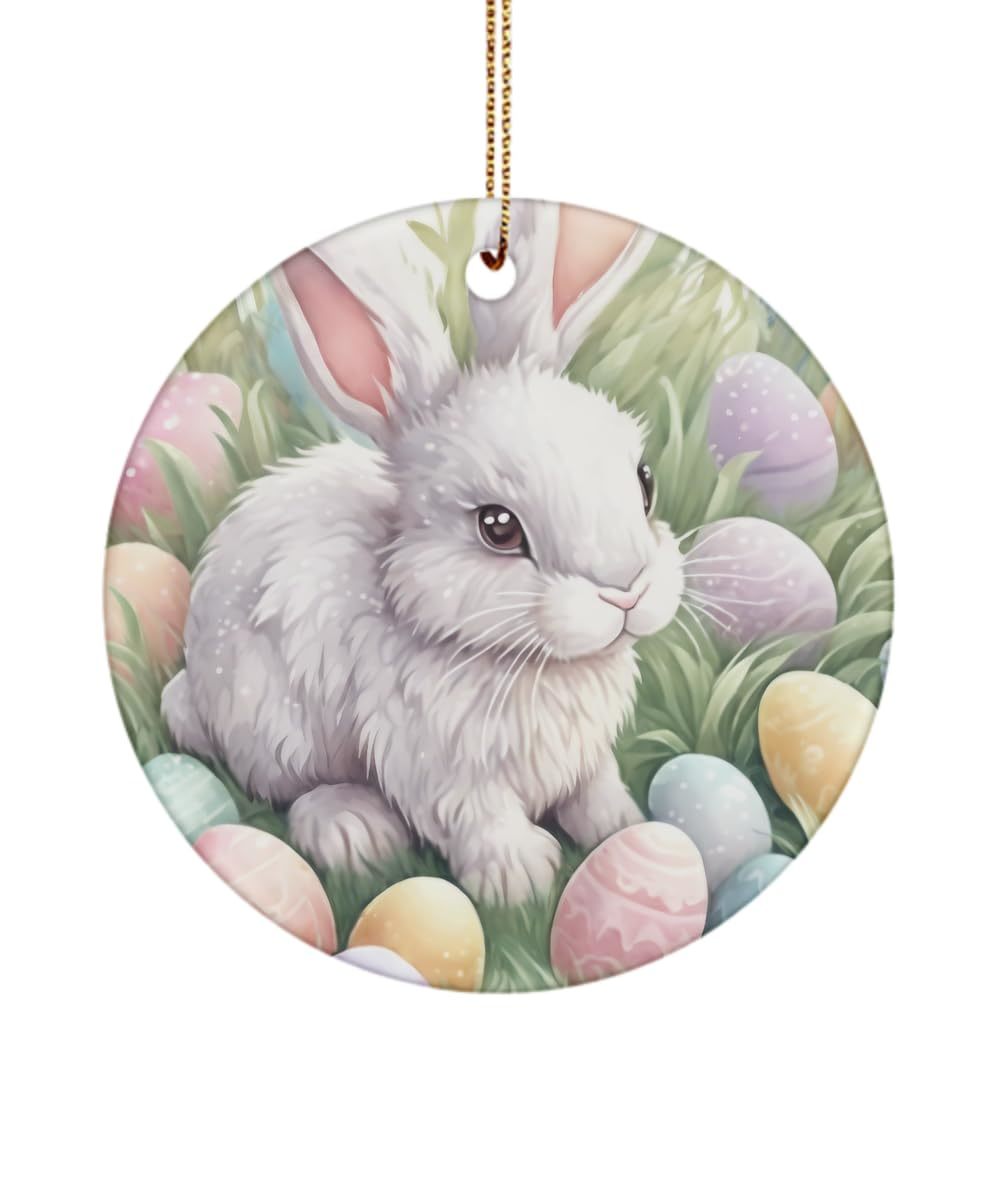 Primary image for Rabbit Ornament, Vintage Farmhouse Easter Decor, Cottage Core Decor, Watercolor 
