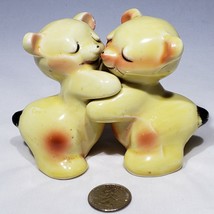 VTG Yellow Van Tellingen Bear Hug Porcelain Salt &amp; Pepper Shaker Set Japan - £13.54 GBP