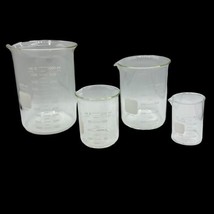 Set of 4 Pyrex No. 1000 Sizes 1000ml, 600ml, 250ml, 100ml Glass Beakers ... - $65.41