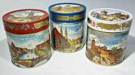 E Otto Schmidt Nurnberg Embossed Gold &amp; Red Tin Cans Canisters Gingerbread  - £7.03 GBP+