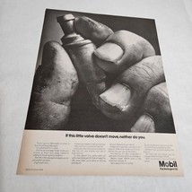 Mobil Oil Male Hand Holding Valve Vintage Print Ad 1967 - $10.98