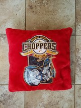 Orange County New York NY Chopper Motorcycle Red Pillow  - £7.78 GBP