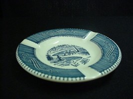 ROYAL ASHTRAY 5-1/2&quot; CURRIER &amp; IVES BLUE - £14.05 GBP