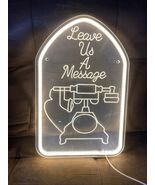 Leave a Message Neon Sign Wall Decor 3Drt Carving Design USB Powered 15.5” - $69.00 CAD