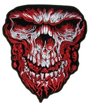 Large Jumbo Blood Skull Face Jacket Back Patch #086 Embroidered Skulls Head 11IN - £21.89 GBP