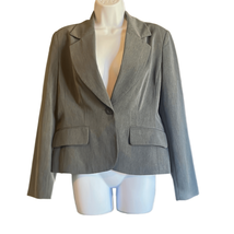 J.G. Hook Womens 10P Gray Single Button Classic Blazer Coat Career Work Office - £14.72 GBP