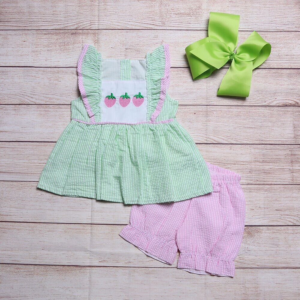 NEW Boutique Strawberry Tunic Girls Shorts Outfit Set - $4.79+