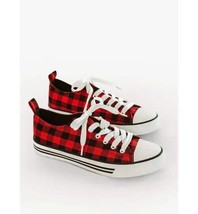OUTWOODS ~ Buffalo Plaid ~ Red &amp; Black ~ Women&#39;s Size 10 ~ Low-Top Sneaker - £23.52 GBP