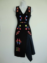 Nwt Peter Pilotto Black Navy Embellished Sleeveless Cali Dress $3070 Uk 8 Us 4 - £696.22 GBP