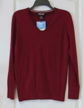 Kirkland Signature V-neck  Long Sleeve Sweater Bordeaux Women&#39;s Sz S NWT - $14.74