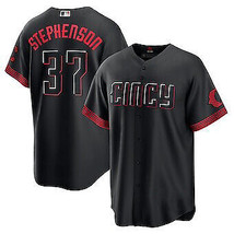 Tyler Stephenson #37 Cincinnati Reds City Connect Black CoolBase Stitche... - £37.10 GBP+