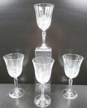 4 Cristal D&#39;Arques Masquerade Water Goblet Set Crystal Clear Criss Cross Cut Lot - £38.53 GBP