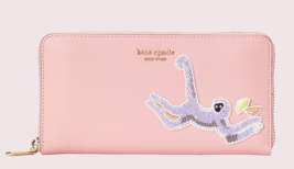 Kate Spade safari zip-around Monkey Beaded Phone continental wallet ~NWT~ Pink - £99.81 GBP