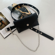 Women Fashion Waist Pack PU Fanny Pack Simple Women&#39;s Gift Belt Bag Phone Chain  - £14.08 GBP
