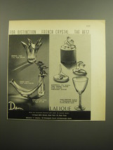 1960 Daum and Lalique Crystal Advertisement - Boreal Vase, Circe Bowl - $14.99