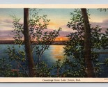Generic Sunset View Greetings From Lake James Indiana IN UNP Linen Postc... - $8.86
